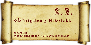 Königsberg Nikolett névjegykártya